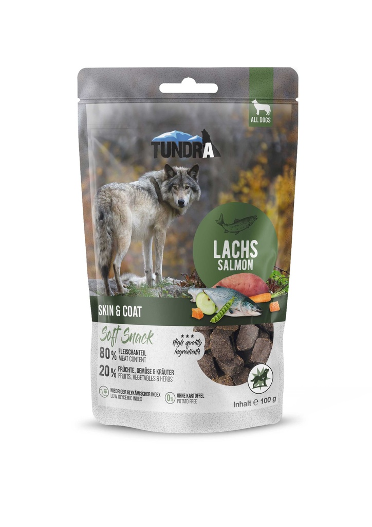 Tundra Dog Snack Skin & Coat Lachs