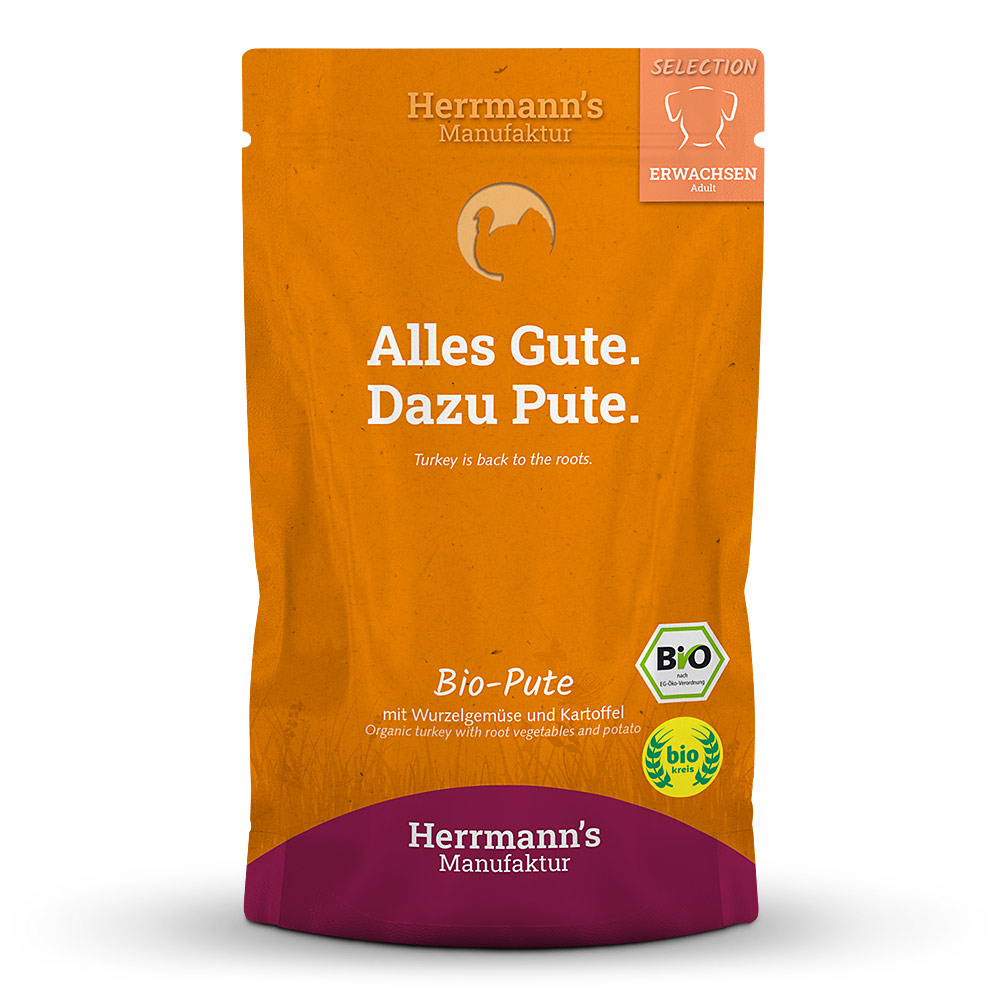 Herrmann's Dog Adult Bio-Pute mit Wurzelgemüse, Kartoffeln und Fenchel