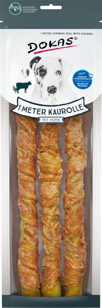 Dokas Dog 1 Meter Kaurolle mit Huhn 