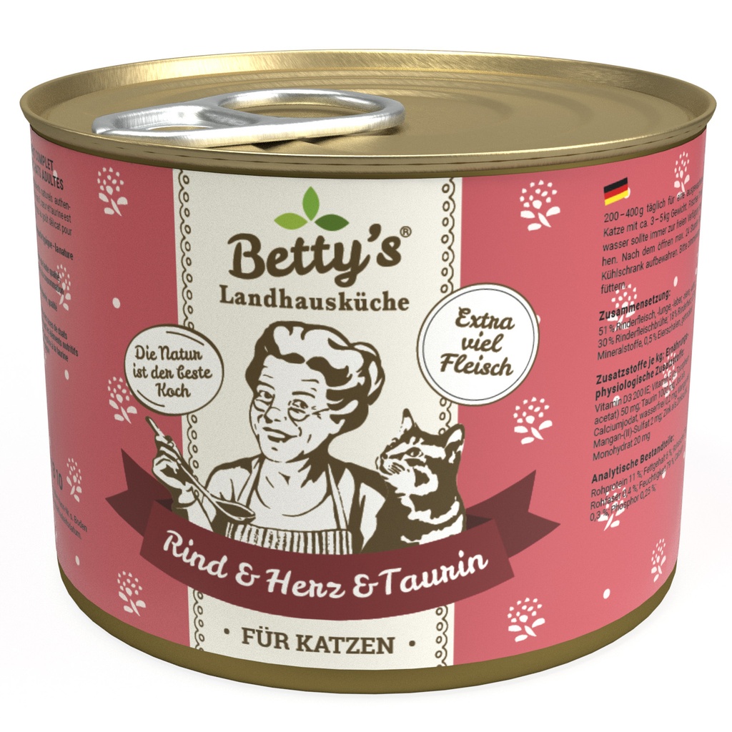 Betty´s Landhausküche Katze Rind & Herz 200 g