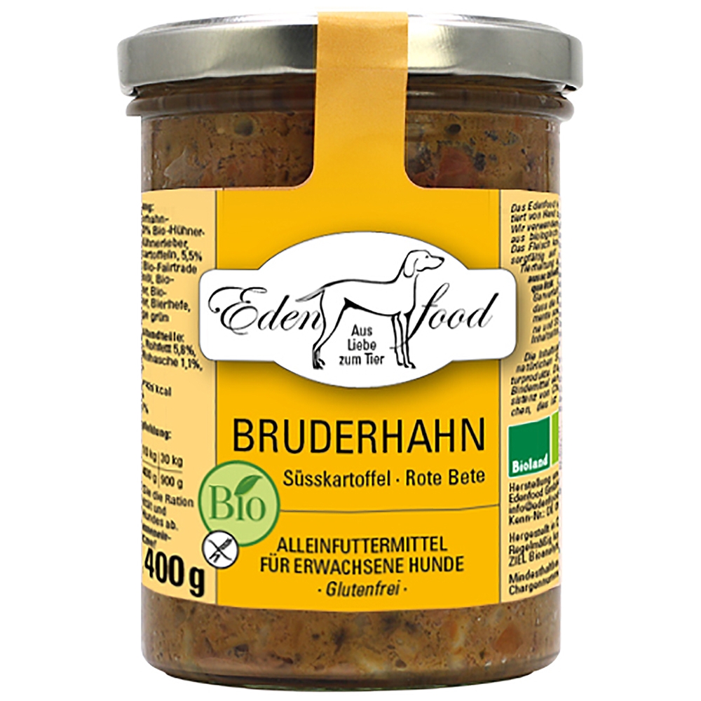 Edenfood Dog Bio-Menü Bruderhahn, Süßkartoffel & Rote Bete