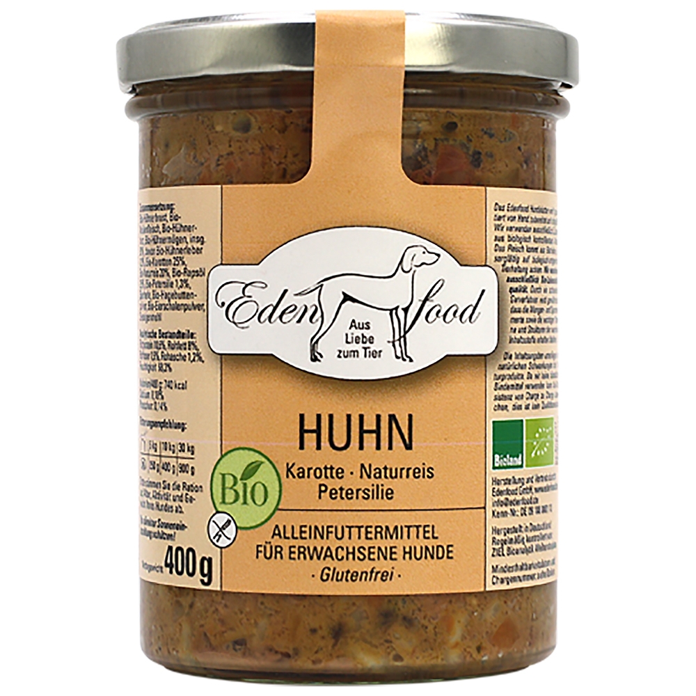 Edenfood Dog Bio-Menü Huhn 1, Karotte, Naturreis & Petersilie