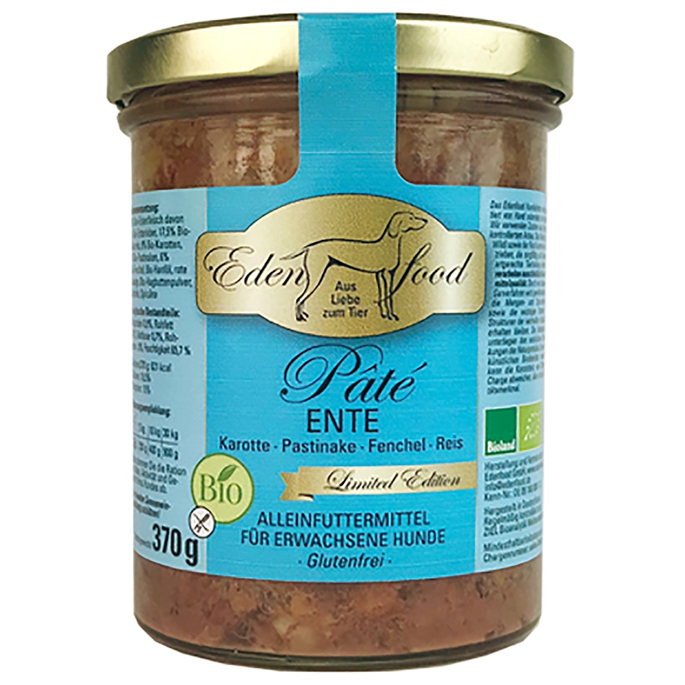 Edenfood Dog Limited Edition Bio- Menü Pâté Ente, Karotte & Pastinake