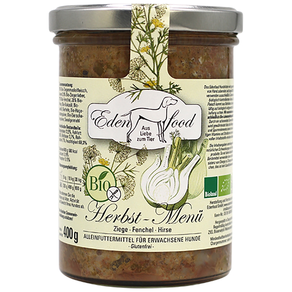 Edenfood Dog Bio-Menü Herbst Ziege, Fenchel & Hirse