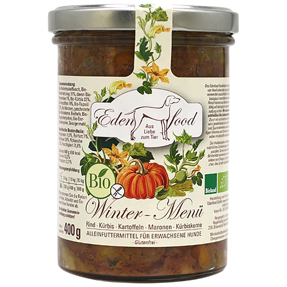 Edenfood Dog Bio-Menü Winter Rind, Kürbis, Kartoffel & Maronen