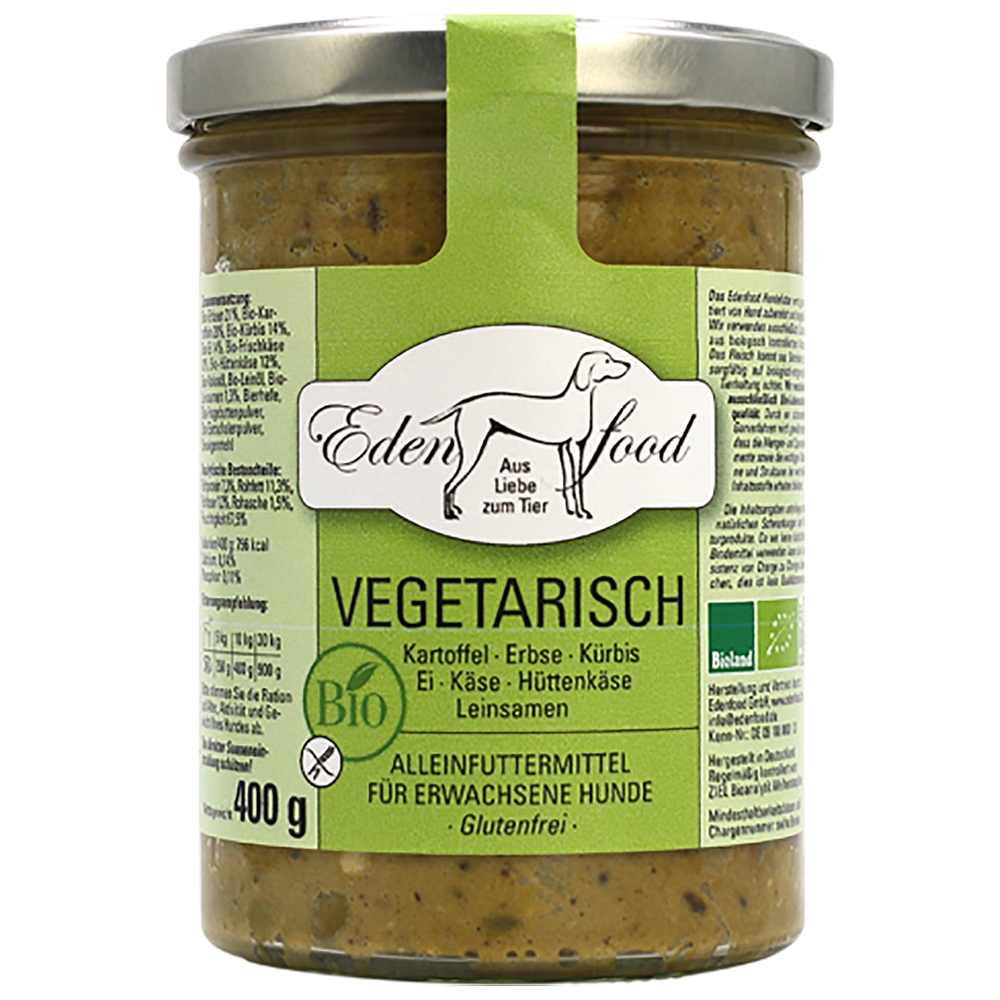 Edenfood Dog Bio-Menü Vegetarisch Kartoffel, Erbsen, Kürbis, Ei & Käse