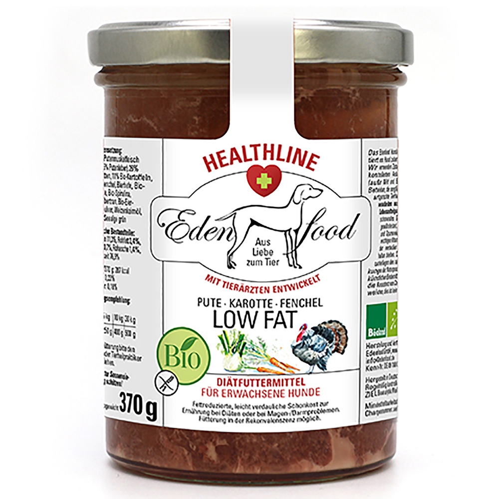 Edenfood Healthline Low Fat Hundemenü Pute, Karotte & Fenchel