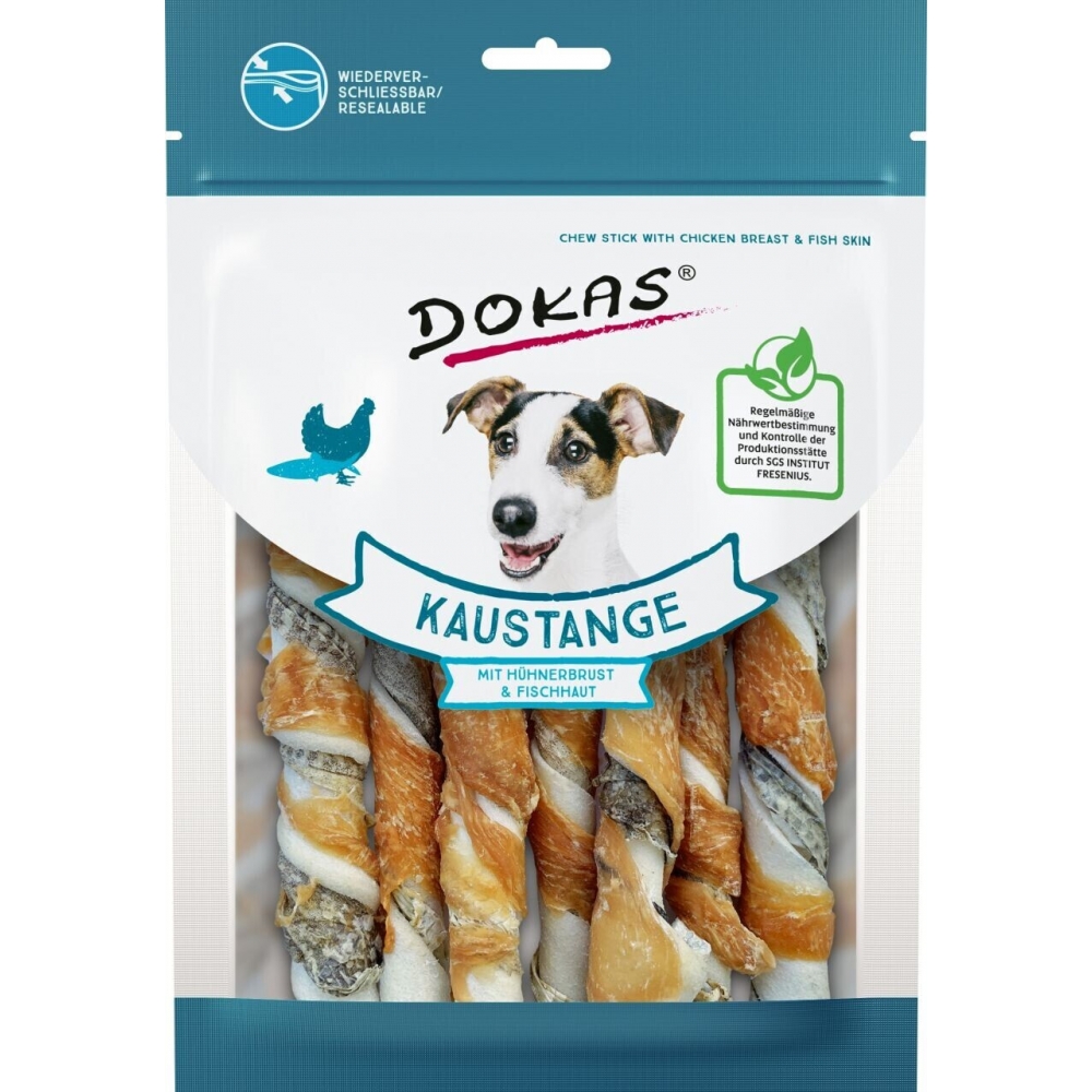 Dokas Dog Kaustange mit Hühnerbrust & Fischhaut