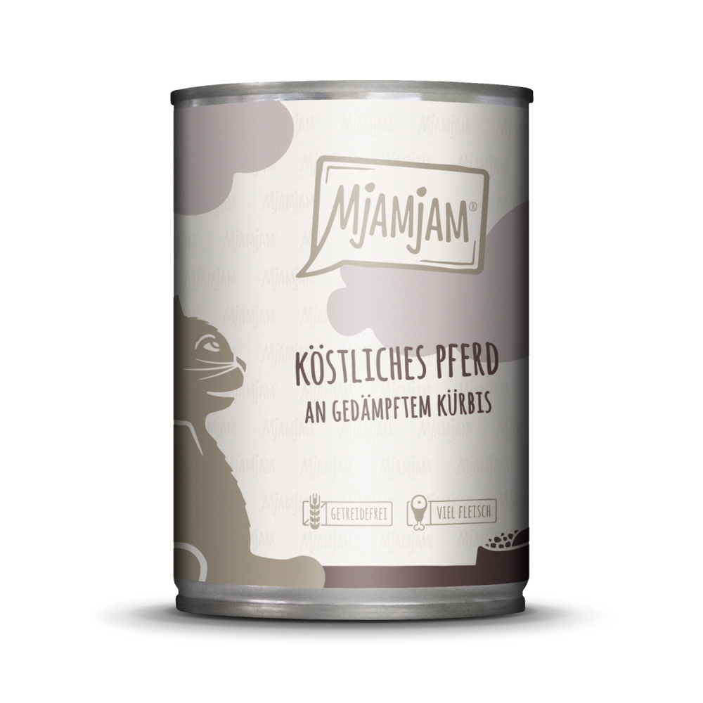 MjAMjAM Cat Köstliches Pferd & gedämpftem Kürbis