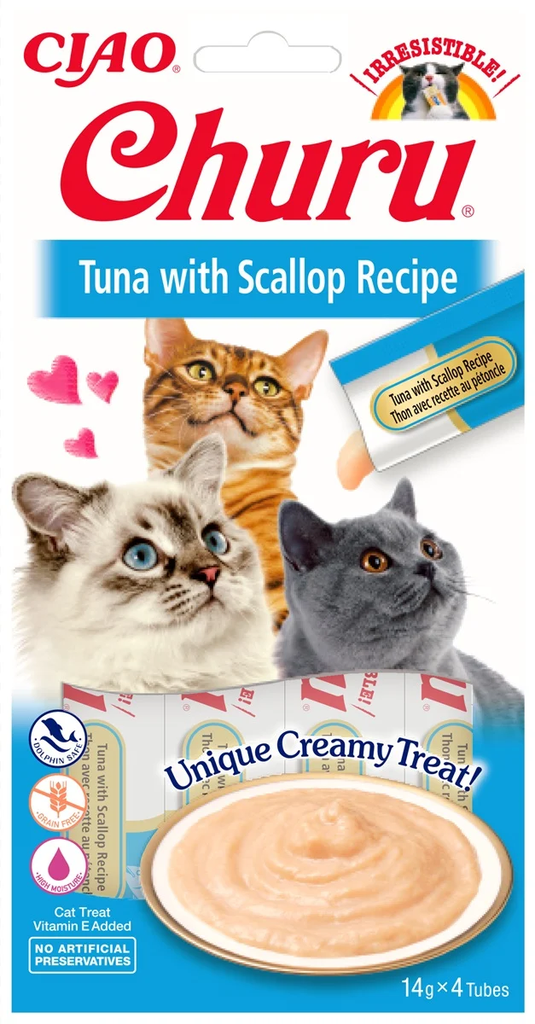 Inaba Ciao Churu Cat Tuna with Scallop Recipe