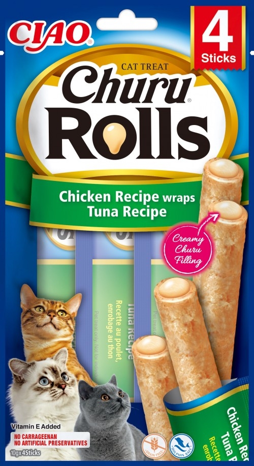 Inaba Ciao Churu Rolls Cat Chicken Recipe wraps Tuna Recipe