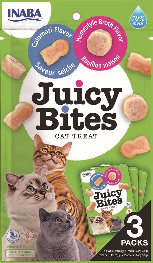Inaba Ciao Juicy Bites Cat Broth and Calamri Flavour