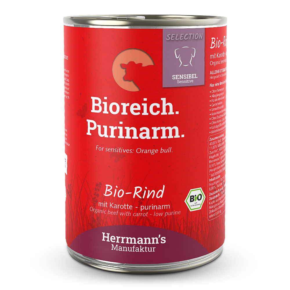 Herrmann's Dog Bioreich Purinarm Bio-Rind mit Karotte