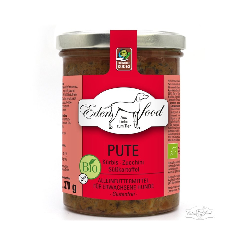 Edenfood Hundemenü Bio-Pute 2, Zucchini & Süßkartoffel
