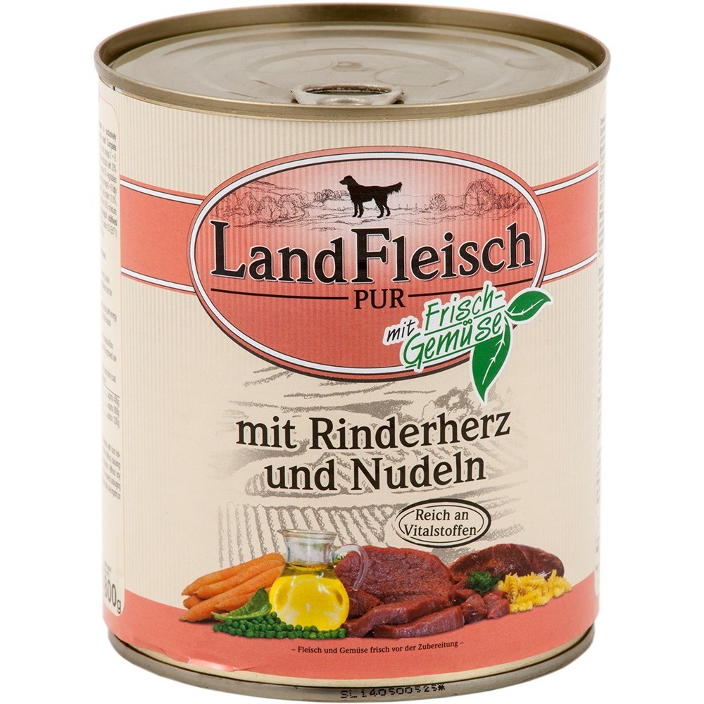 LandFleisch Dog Adult Rinderherz & Nudeln