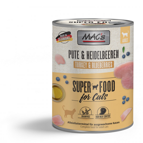 Mac's Cat Pute, Rind & Heidelbeeren Dose
