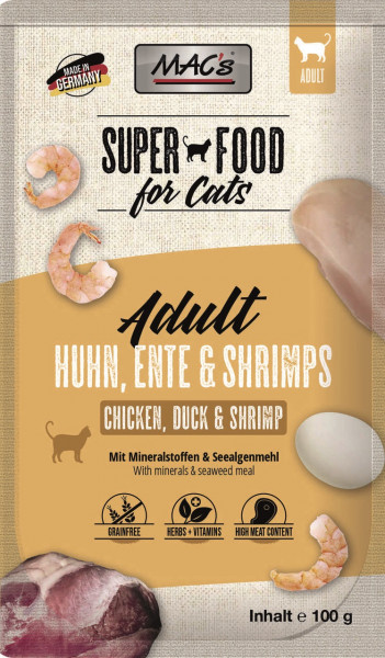Mac's Cat Pouchpack Huhn, Ente & Shrimps