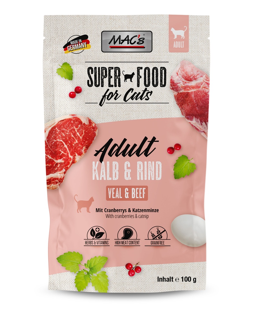 Mac's Cat Pouchpack Kalb, Rind & Cranberry
