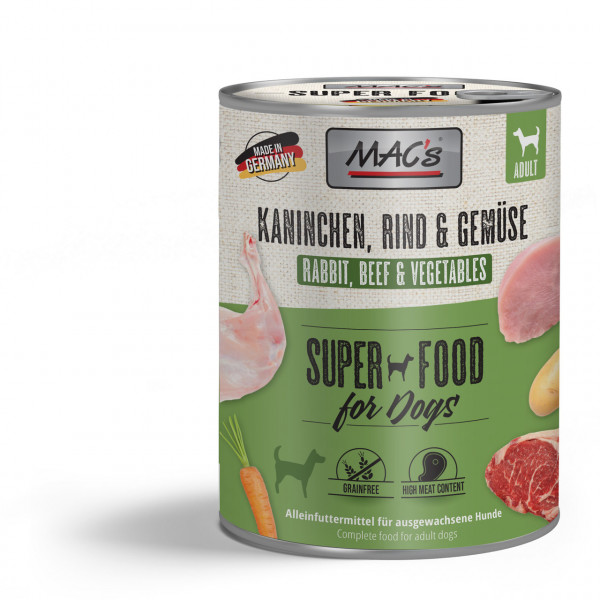 Mac's Dog Adult Kaninchen, Rind & Gemüse