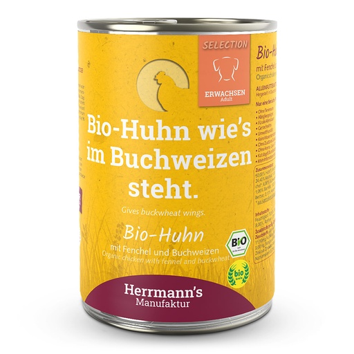 Herrmann's Dog Adult Bio-Huhn mit Fenchel und Buchweizen