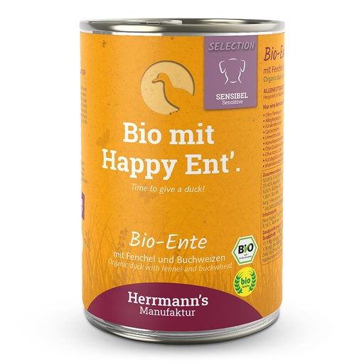 Herrmann's Dog Adult Sensibel Bio-Ente mit Fenchel und Buchweizen
