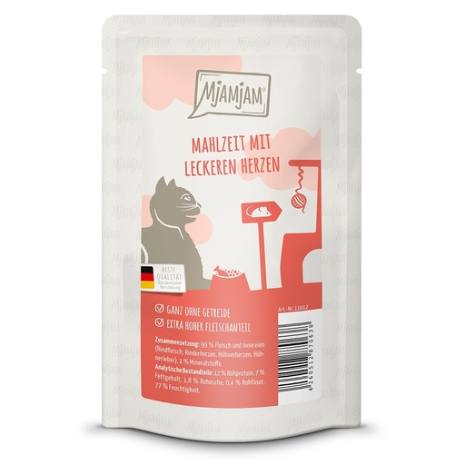 MjAMjAM Cat Quetschie Mahlzeit mit leckeren Herzen