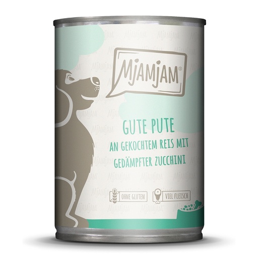 MjAMjAM Dog Gute Pute mit gekochtem Reis & gedämpfter Zucchini