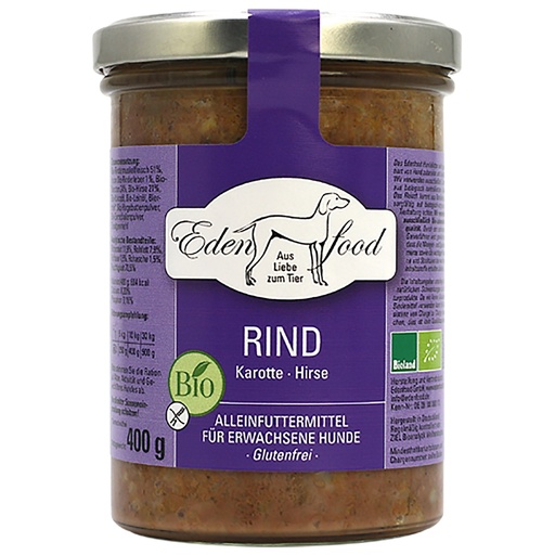 Edenfood Dog Bio-Menü Rind 2, Karotte & Hirse