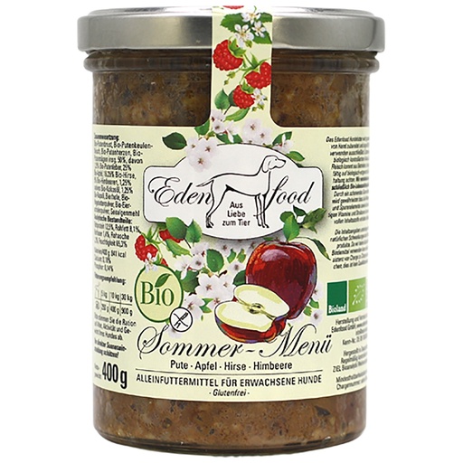 Edenfood Dog Bio-Menü Sommer Pute, Apfel, Hirse & Himbeere