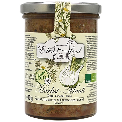 Edenfood Dog Bio-Menü Herbst Ziege, Fenchel & Hirse