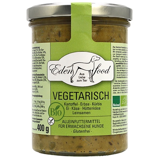 Edenfood Dog Bio-Menü Vegetarisch Kartoffel, Erbsen, Kürbis, Ei & Käse