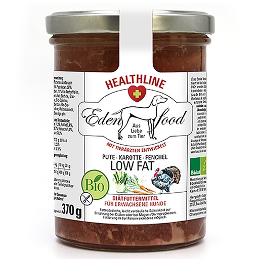Edenfood Healthline Low Fat Hundemenü Pute, Karotte & Fenchel