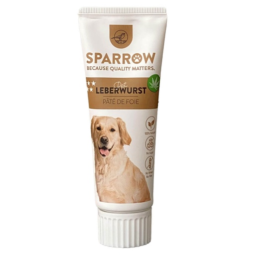 SPARROW Dog Pet Snack Leberwurst mit CBD 75g