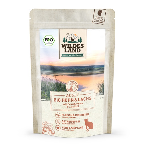 Wildes Land Bio Huhn und Lachs mit Cranberries 