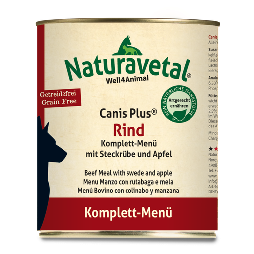 Naturavetal Canis Plus Komplettmenü Rind