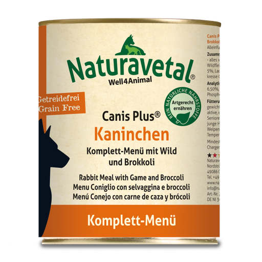 Naturavetal Canis Plus Komplettmenü Kaninchen