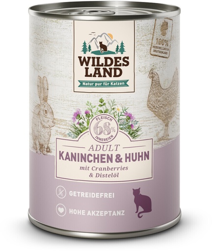 Wildes Land Kaninchen und Huhn mit Distelöl