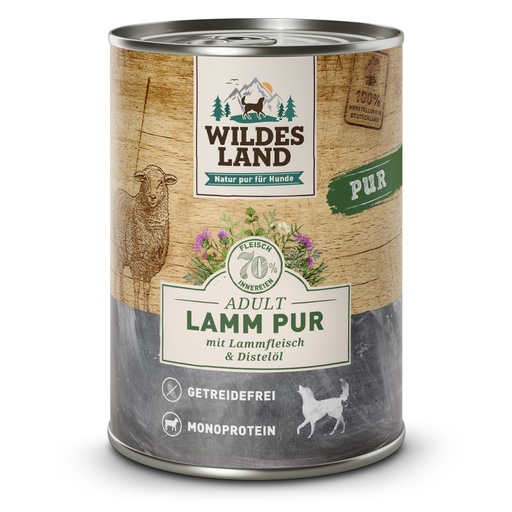 Wildes Land Lamm PUR mit Distelöl HUND